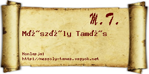 Mészöly Tamás névjegykártya